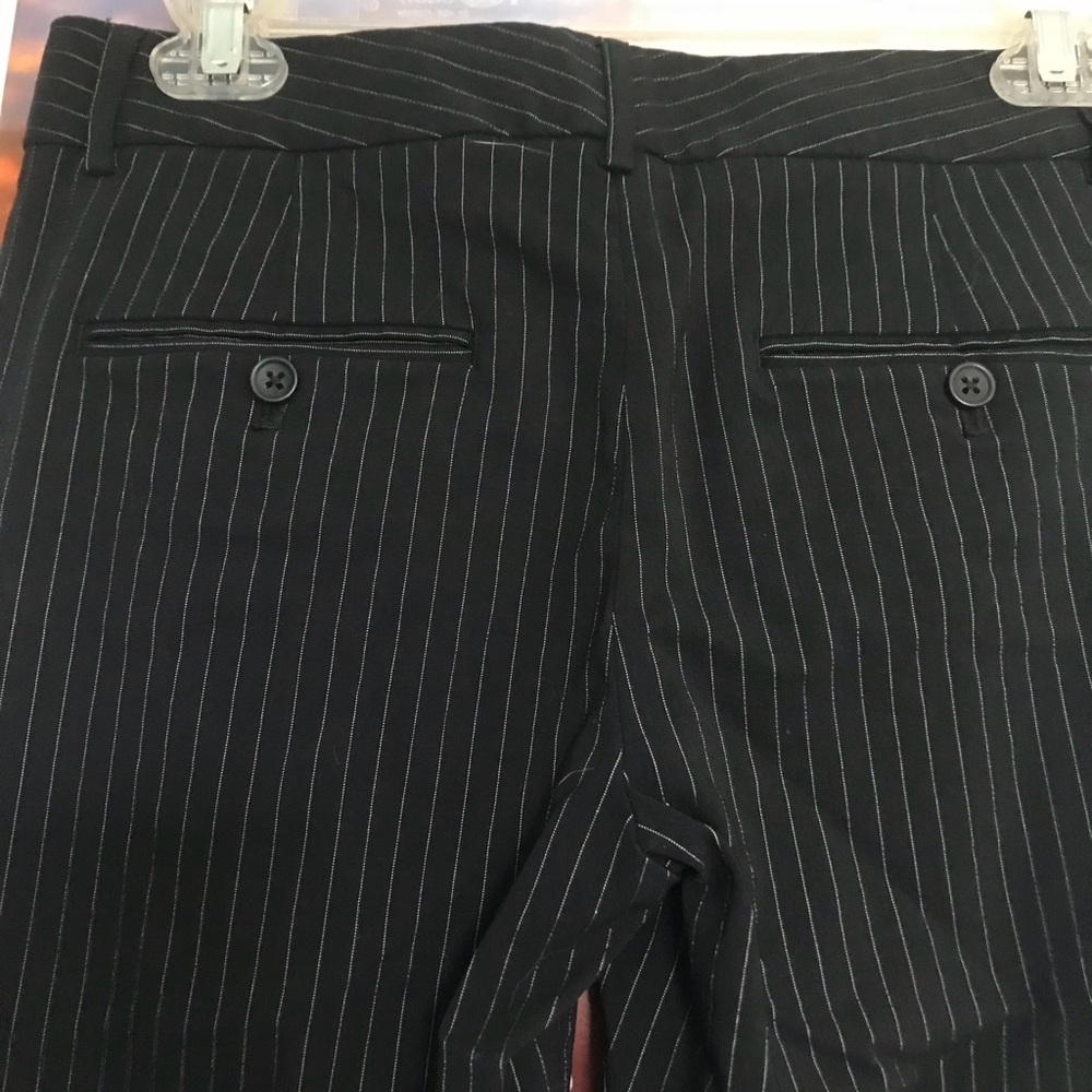 Black with Silver Pinstriped Dress Pants